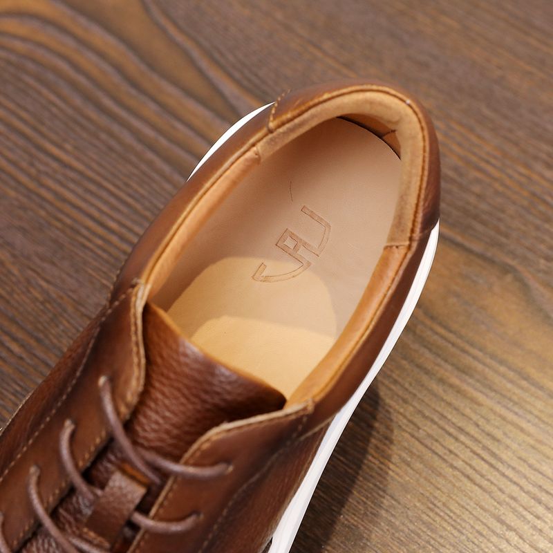 New Style 2025 New Breathable Leather Sneakers High-End Trendy Versatile Fashion Light Luxury Casual Men's Shoes_voghion.com