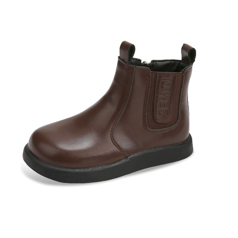 Mädchen Leder 2025 Herbst Neue Koreanische Modische kinder Prinzessin Martin Kleine Mädchen Britischen Stil Kurze Stiefel_voghion.com