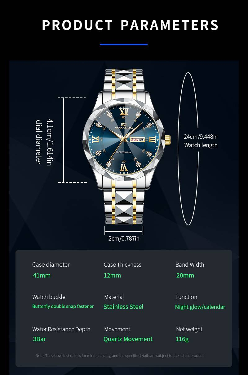 VAVAVOOM Men's Watch Brand Watch Men's Waterproof Fashion Diamond Design Business Watch_voghion.com