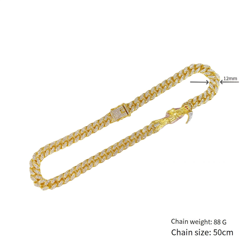 Unisex New Style Diamond Necklace Of The Virgin Of Wealth Personalized Retro Punk Trend Hip Hop Cuban Chain_voghion.com