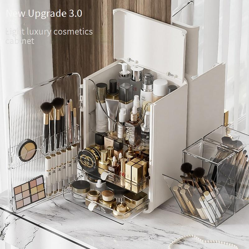 Makeup Tools & Accessories Large Capacity Skin Care Storage Cabinet Desktop Lipstick Box Storage Box Dressing Table Dustproof Cosmetics Storage Box_voghion.com