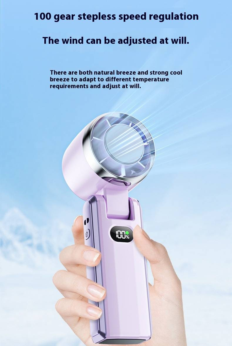 Ventilatore di raffreddamento a semiconduttore - Ventilatore portatile a 100 velocità regolabile con display digitale e design pieghevole_voghion.com