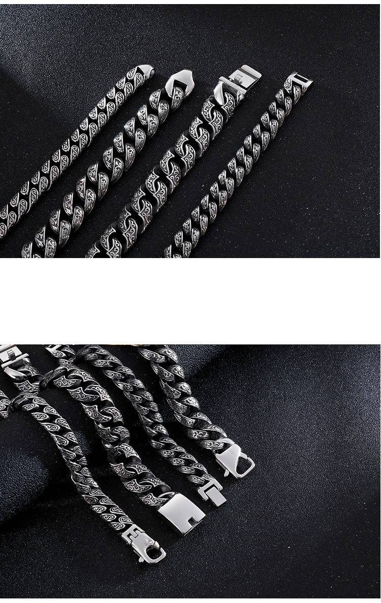 Men's Jewelry Titanium Steel Multi Ring Interlocking Pattern Bracelet Fashionable Men's Stainless Steel Bracelet_voghion.com
