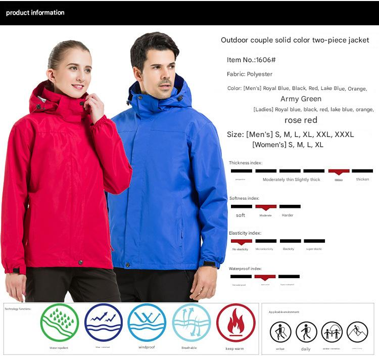 NOKO-Waterproof Outdoor Solid Color Jackets For Men And Women, Two-piece Workwear, Custom Ski Suits With Embroidery_voghion.com