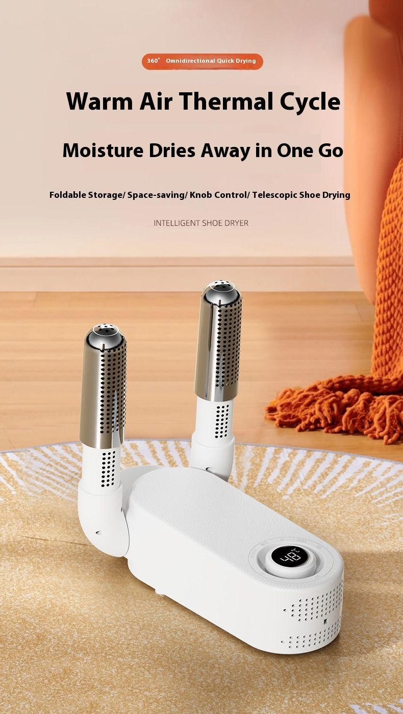 Smart Foldable Shoe Dryer With Timer & UV Light - Adjustable Footwear Warmer For Sneakers, Boots & Kids Shoes | Fast Drying & Odor Removal_voghion.com