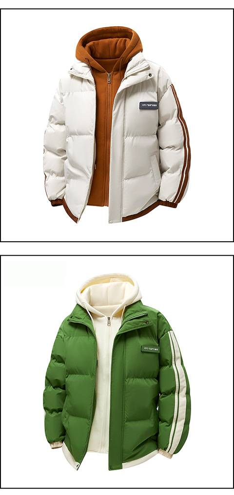 Men's Stylish Two-Tone Fleece Lined Hooded Jacket - Winter Warm Coat With Zip Front, Multiple Colors & Sizes (XS-XXXXL)_voghion.com