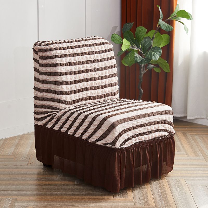 Stretchable Polyester Chair Cover With Bubble Skirt Design - Thickened Elastic Dining Chair Slipcover For Home, Hotel, Cafe_voghion.com