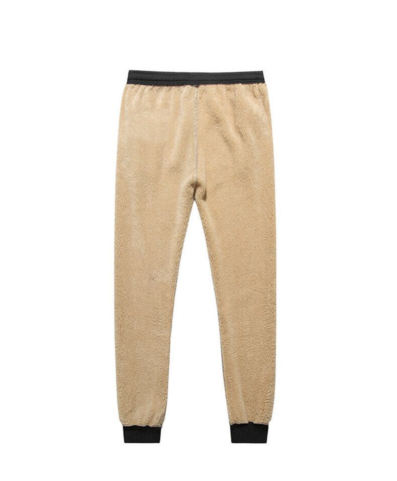 Men's Fleece-Lined Winter Pants - Soft & Warm Thermal Trousers With Elastic Waist, Comfortable Lounge Pants For Cold Weather_voghion.com