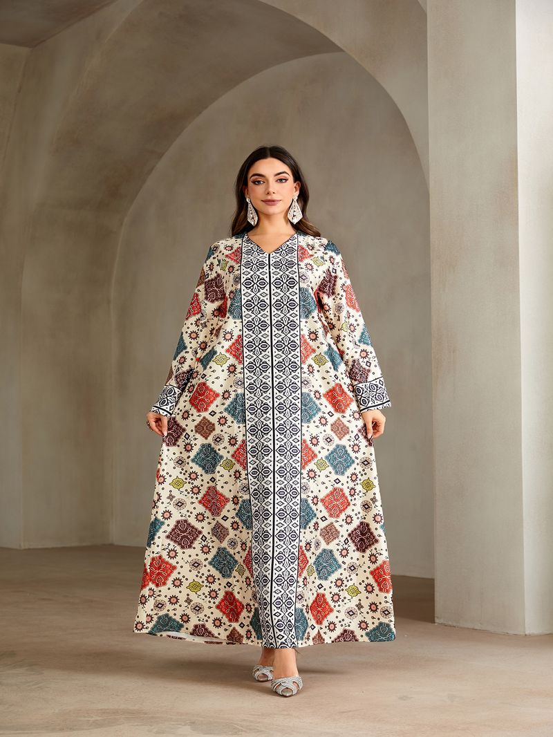Elegant Muslim Abaya Dress For Women - Modest Long Sleeve Loose Fit Islamic Prayer Gown - S/M/L/XL/XXL_voghion.com