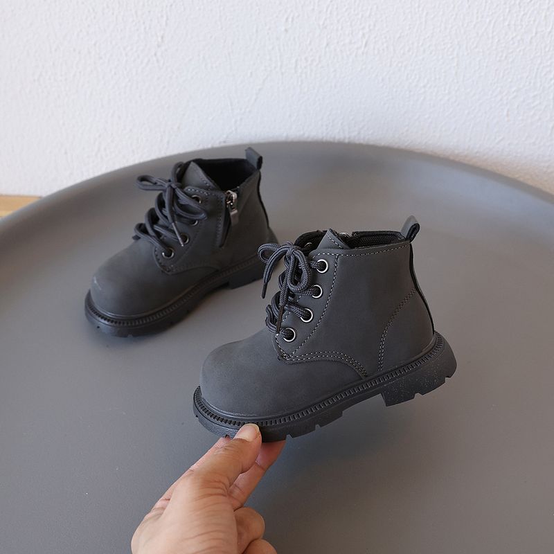Scarpe da esterno impermeabili per bambine e bambini, in pelle, stile coreano, modello Martin, alla moda, primaverili e autunnali_voghion.com
