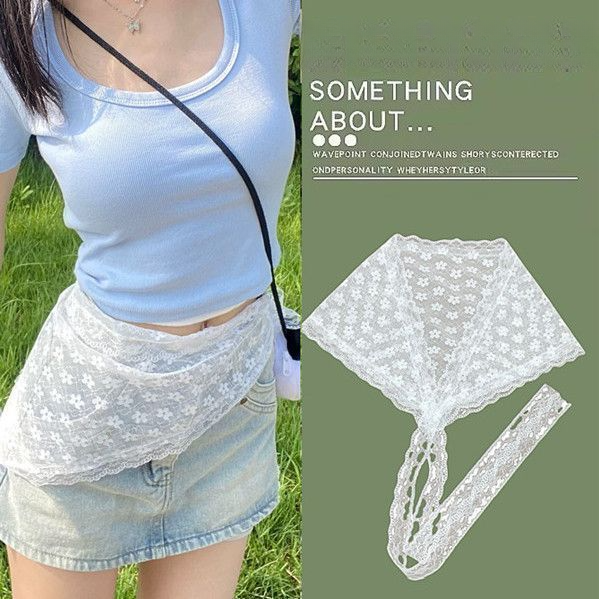 Korean 2025 New Spring Summer Heavy Lace Trim Shorts Apron Pants Skirt_voghion.com