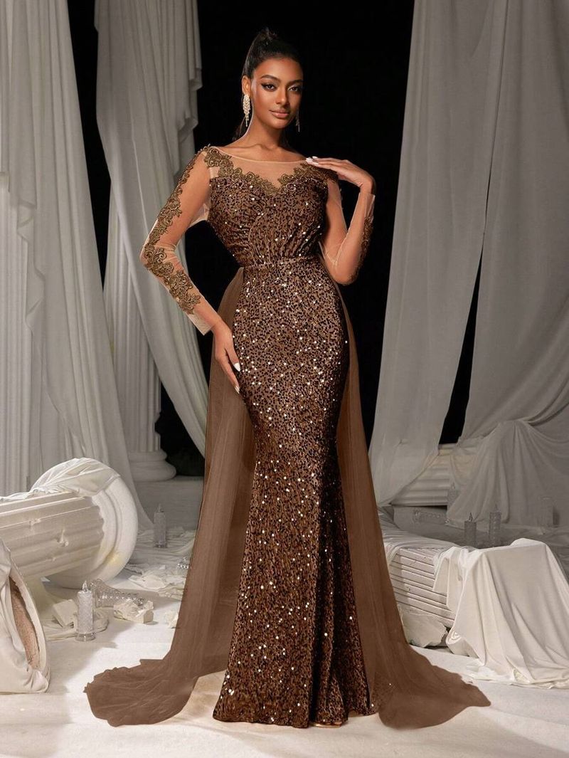 2025 vestido de fiesta de mujer con falda larga, temperamento, moda y elegante, vestido de noche de fiesta de encaje largo_voghion.com