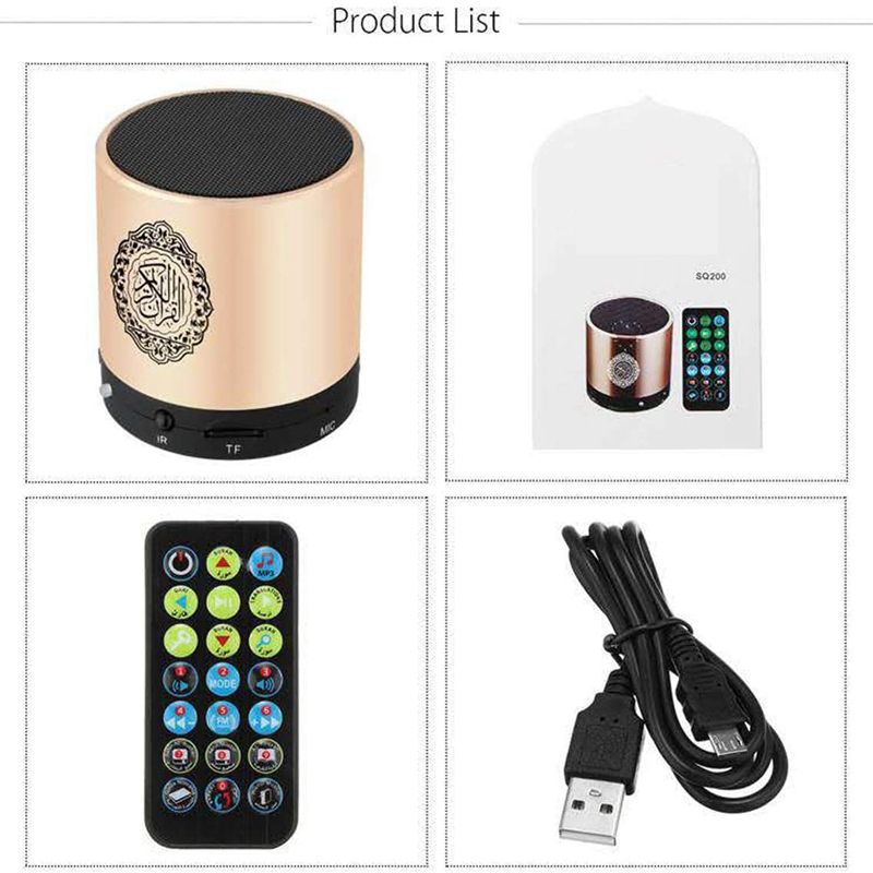 Kur'anski muslimanski zvučnik, pametni prijevod Kur'ana, mali prijenosni daljinski upravljač, Bluetooth MP3 FM IF player, Ramazanski Hj pokloni_voghion.com