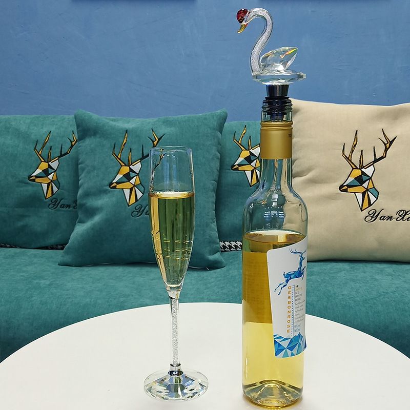 LUTIANNENG Crystal Element Swan Bottle Red Fresh-Keeping Sealing High-End Wine Stopper Creative Home Decor_voghion.com