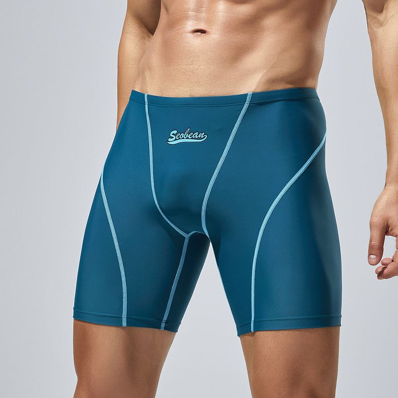 Neue Mode für Männer Low Taillierte Lange Boxer Badehose Heißer Frühling Hosen männer Badeanzug Badehose Großhandel_voghion.com