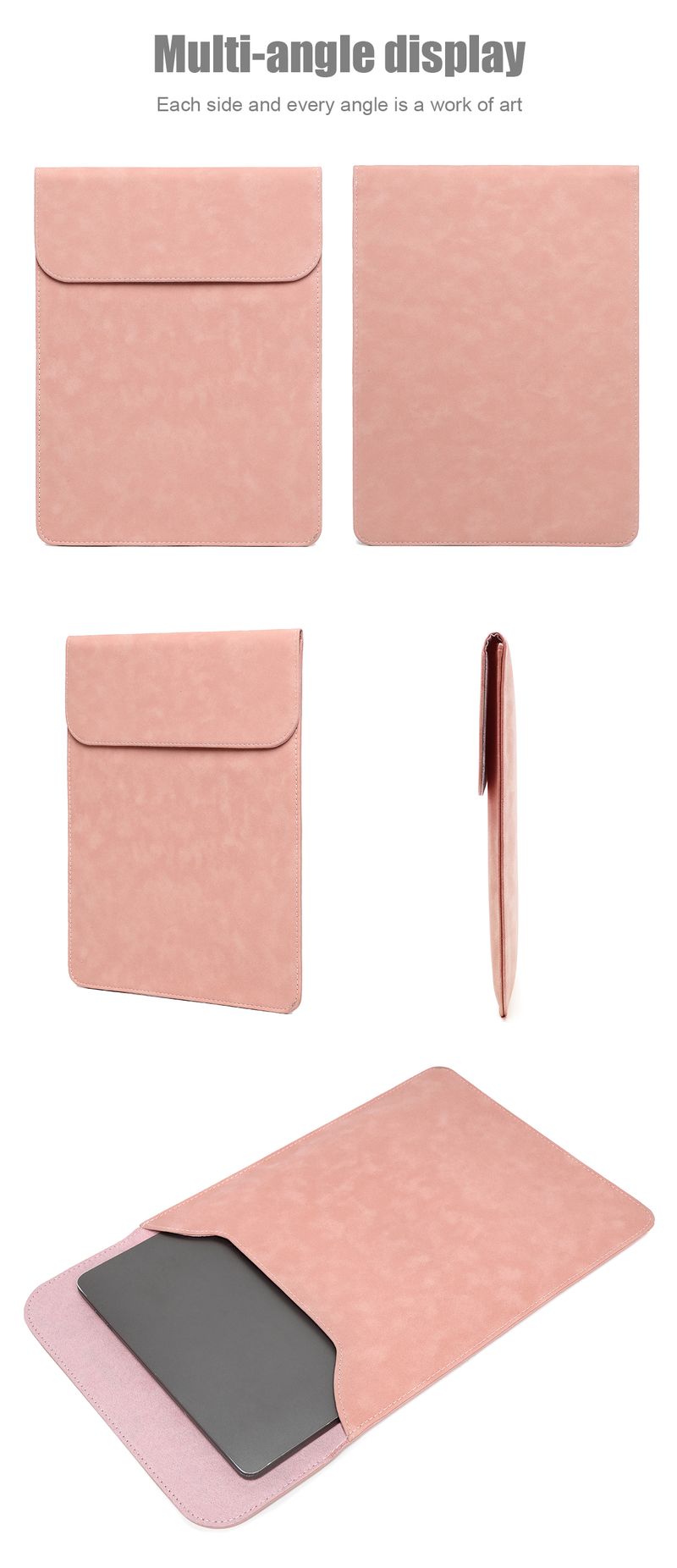 Computer Sleeve Case For Book IPad Air M1 M2 13 14 15 6 16 Pro 12 9 11 Inch Cover Bag Pouch Matte Vegan Leather_voghion.com