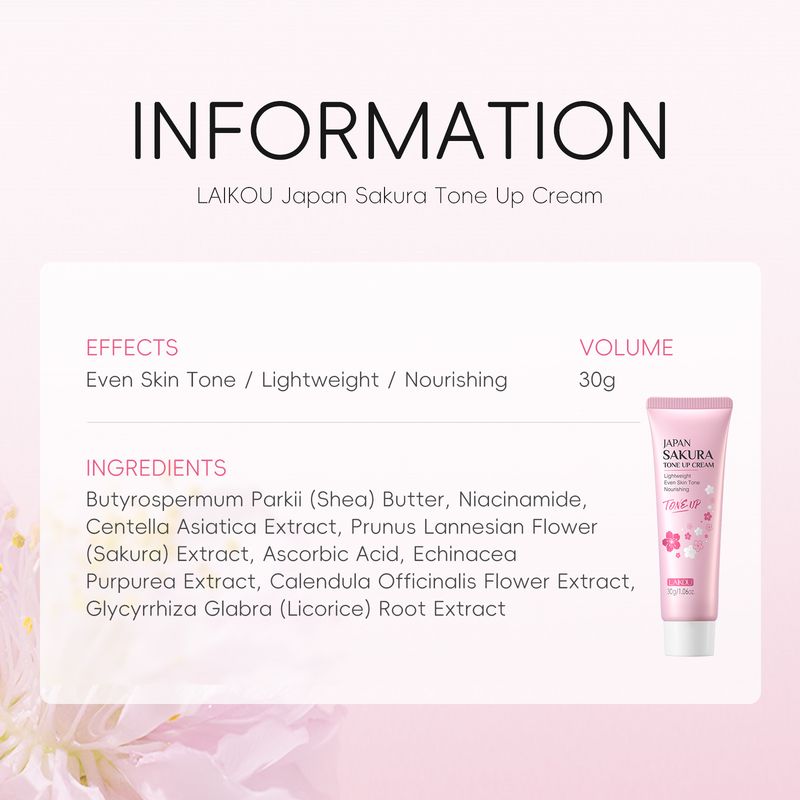 LAIKOU Sakura Facial Cream 30g Hydrating Moisturizing Lazy Cream Skin Care_voghion.com