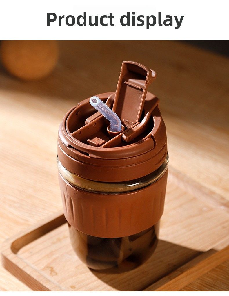 Internet Celebrity Glass Double Drinking High Aesthetic Summer Girl Coffee Portable Cute Handy Insulated Milk Water Cup_voghion.com