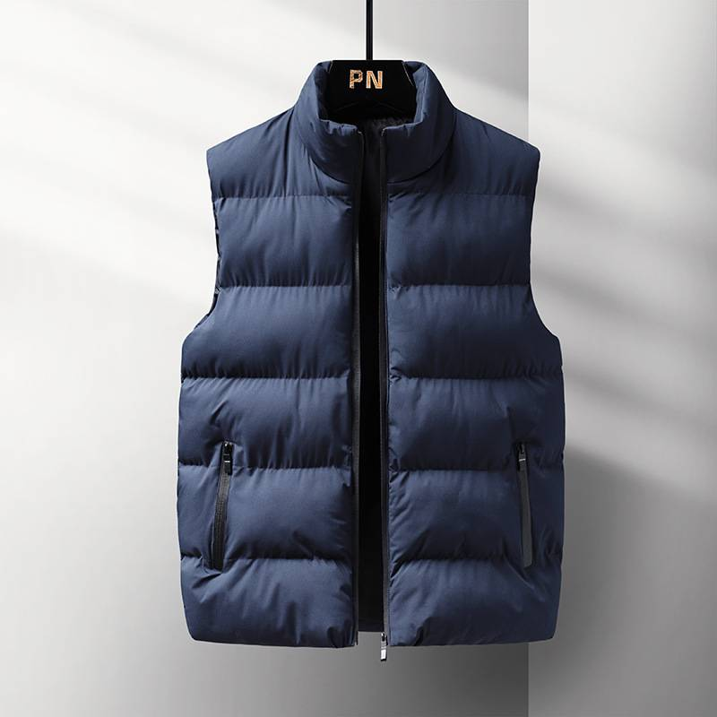 Abbigliamento maschile all'ingrosso autunno e inverno uomo cotone gilet in cotone moda tempo libero grandi dimensioni collo alto caldo gilet giacca_voghion.com