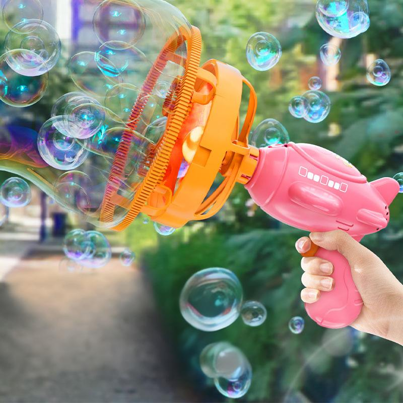 Flyboblepistol Elektrisk bobleblåser med gigantisk boblevifte for barn utendørs lek_voghion.com