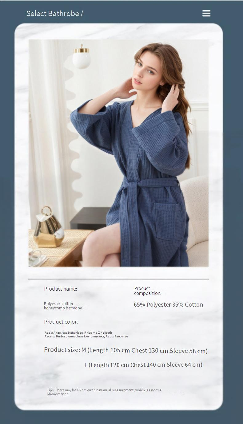 Waffle Weave Bathrobe - Long & Lightweight For Summer (Quick-Dry Super Absorbent Unisex Design Wearable Towel Perfect For Spa & Home)_voghion.com
