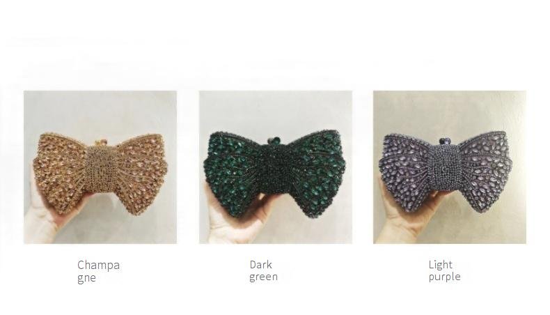 Luxus Kristall Tasche voller Diamant Schleife Abend Clutch Tasche Kette Schulter Abend Tasche Kette Damen Tasche_voghion.com