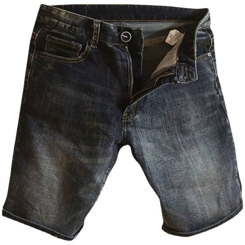 Herrenbekleidung Neue Herren-Jeansshorts Straight Ins Dongdaemun 5 Halbhosen Modetrend Gewaschene mittellange Hose_voghion.com