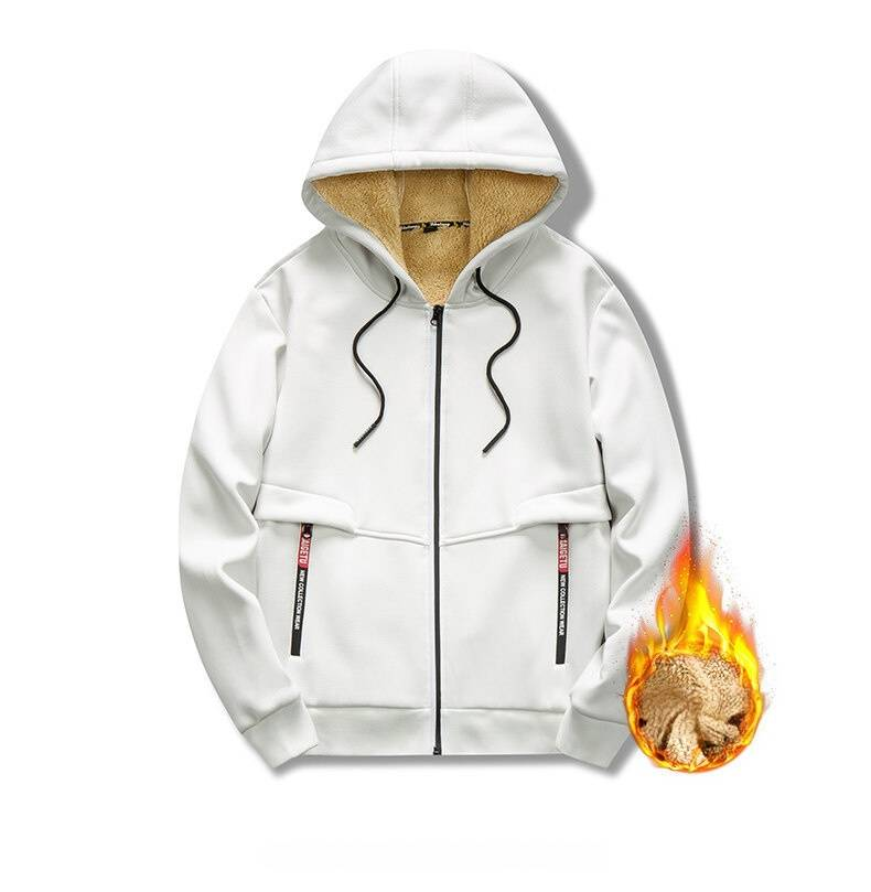 A Trendy Men's Winter Hooded Sweatshirt Is Stylish And Versatile. It's A Loose, Fleece And Thickened Warm Jacket_voghion.com