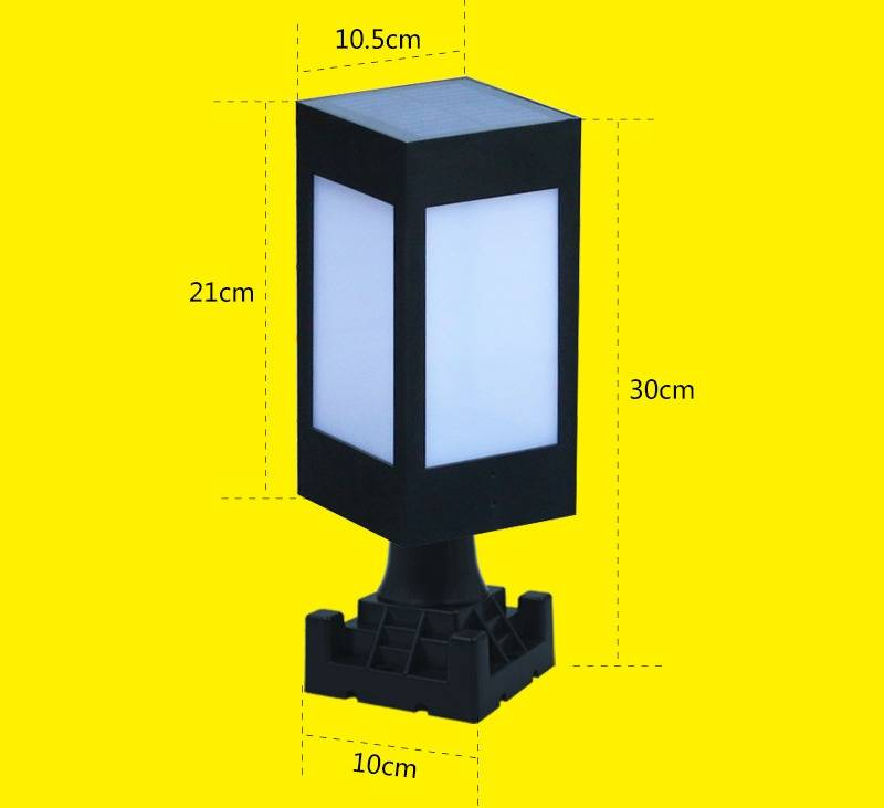 Luci da parete per esterni alimentate a energia solare, luci da giardino, luci a colonna quadrate impermeabili per cortili, ville e vialetti_voghion.com