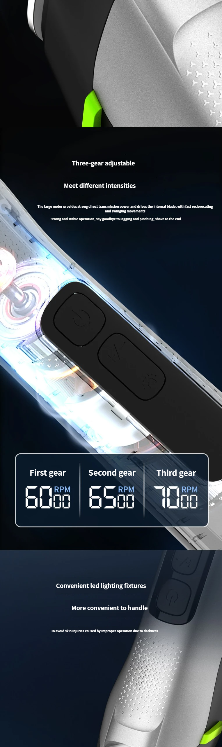 Tagliacapelli elettrico da uomo 5 in 1, tagliacapelli elettrico completamente impermeabile, tagliacapelli per il naso, rasoio e set da barba con luce_voghion.com