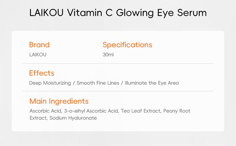 LAIKOU Suero para ojos con vitamina C 30 ml Cuidado cosmético para ojos_voghion.com