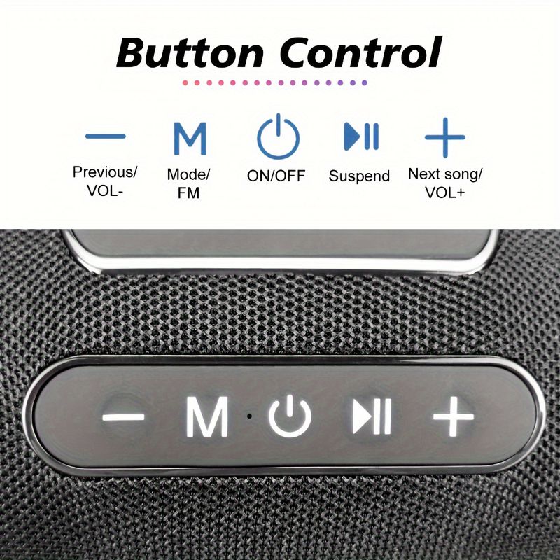 High Power Speaker 30W Portable Wireless Speaker Outdoor HIFI Column Wireless Subwoofer Bass 4400mAh Battery Support FM Radio TF Card Audio Mp3 Music_voghion.com