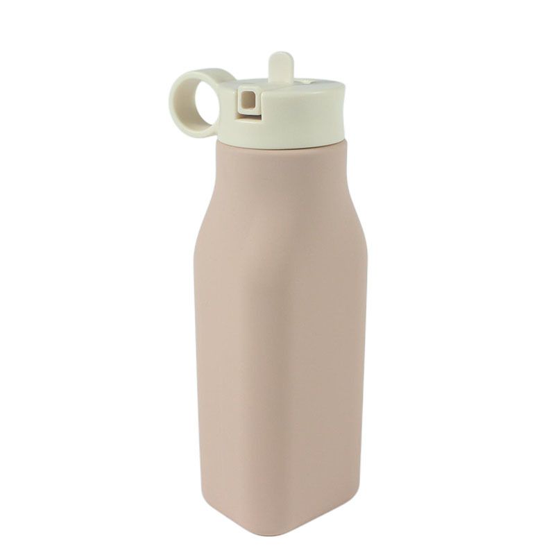 Outdoor Sports Portable Student Handy Cup Spout Silicone Foldable Water Bottle_voghion.com