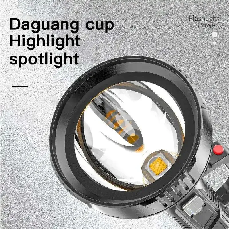 Nuova torcia LED ad alta potenza, lanterna da pesca impermeabile, torcia ricaricabile tramite USB, potente faretto, lampada da campeggio_voghion.com