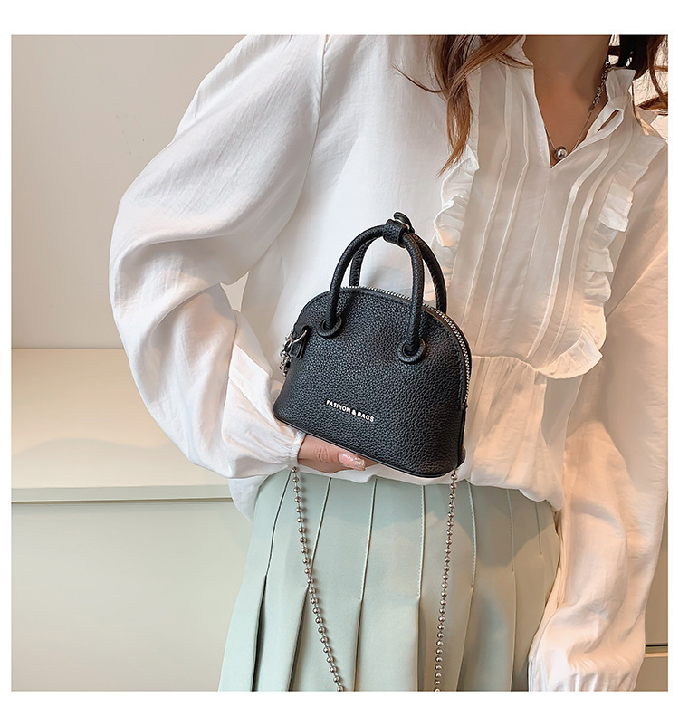 Small Chain Bag For Women 2023 New Fashion Litchi Pattern Mini Shell Bag For Women Fashion Bags Temperament Handheld Oblique_voghion.com