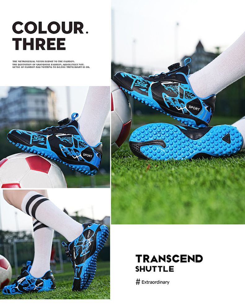 Kinderschuhe Fußballschuhe Jungen Gebrochene Nägel Sport Spikes Atmungsaktive Grundschüler Drehknöpfe Professionelle Trainingsschuhe_voghion.com
