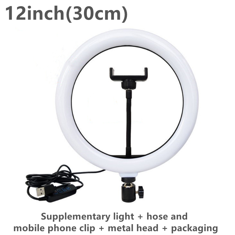 10-tommers selfie-ringlys med valgfritt stativ, fotografifylllys Led ringlampe ringlys for videoopptak direktesending_voghion.com