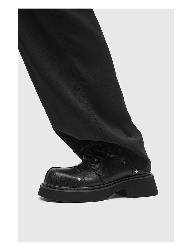 Chaussures ShoeVault Paris pour hommes de grande taille, semelle épaisse, rehausseur de hauteur, style Derby, polyvalentes, décontractées, bout carré, bout carré._voghion.com