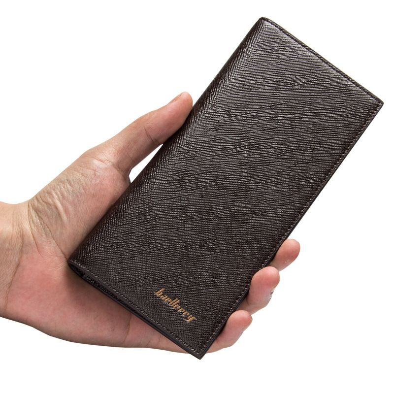 BAELLERRY Men's Long Wallet, Stylish Ultra-Thin Bifold Wallet Features 8 Card Slots And An ID Window Ideal For Business Attire And Everyday Use_voghion.com