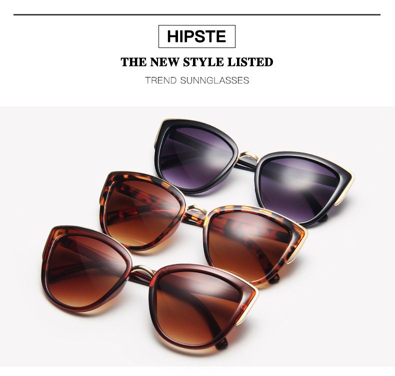 Women's Retro Cat-eye Sunglasses Personality Ins Style Plastic Frame Glasses Leopard Color_voghion.com