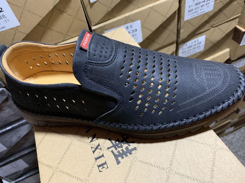 Unbeatable Quality Leather Spring New Casual One Foot Soft Breathable Sleeve, Bean Shoes, Men's Shoes_voghion.com