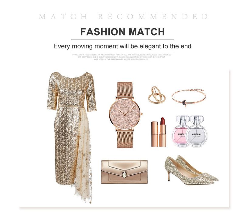 Women's Elegant Waterproof Watch With Quartz Movement, Stainless Steel Band, Mineral Crystal Glass, 30M Water Resistance_voghion.com