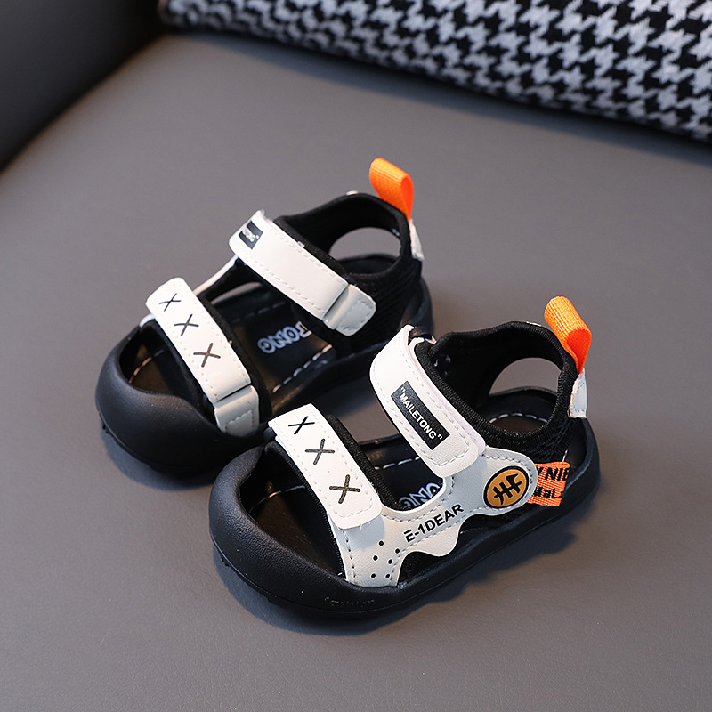 Sommer Baby Walking Männer 0-1-3 Jahre alt 2 Mädchen Stirnband Kick Sandalen für Vorschulkinder Weiche Sohle Anti-rutsch Strand_voghion.com