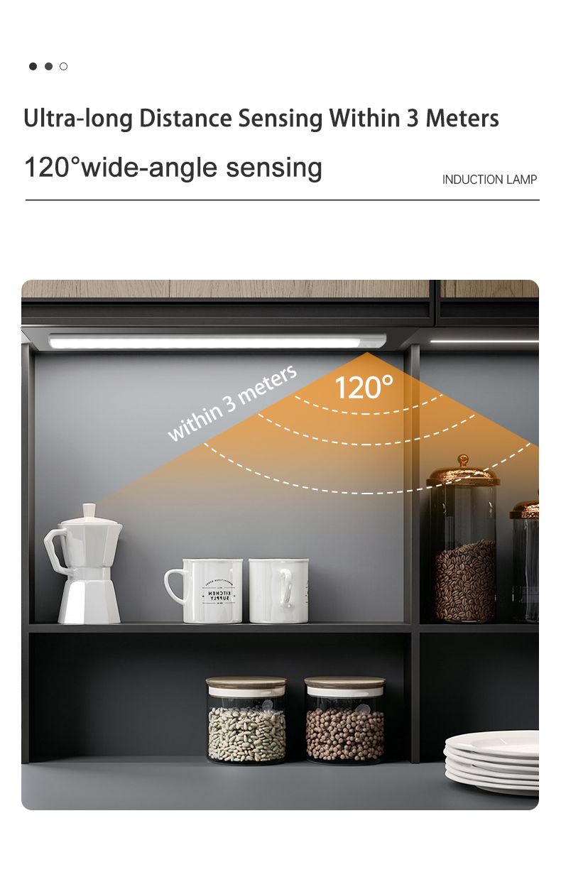 Luz noturna LED tipo C recarregável com sensor de movimento RYYD para armários de cozinha, iluminação de 10 cm/20 cm/30 cm/40 cm/50 cm_voghion.com