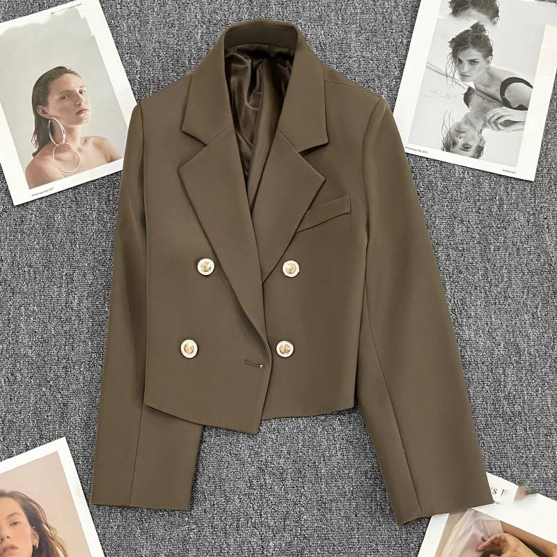 Vêtements pour femmes Veste de costume verte Nouveau style Petit tempérament Décontracté et polyvalent Petit costume_voghion.com