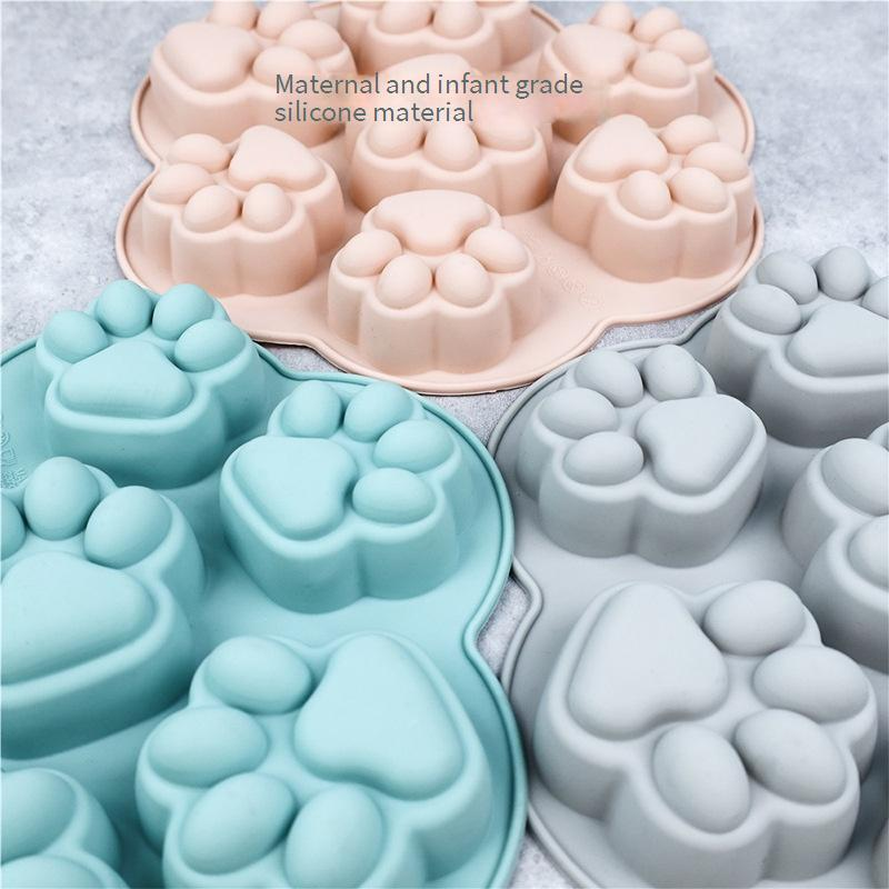 Siliconen mal met 10 holtes in de vorm van een kattenpoot - bakvorm voor chocoladekoekjes en ijsblokjes (antiaanbaklaag, BPA-vrij, vaatwasmachinebestendig, geschikt voor het maken van zelfgemaakte desserts)_voghion.com