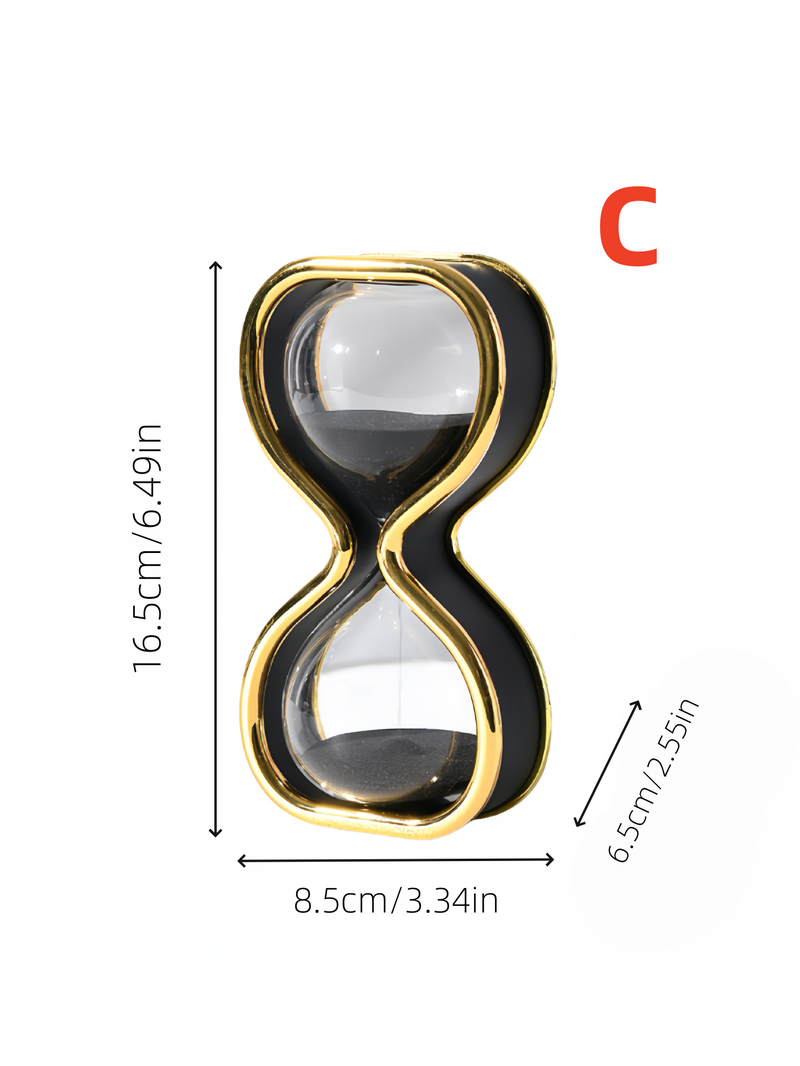 1pc Kreatives Design Glas Sanduhr Einfachen Stil Gold Und Silber Doppel Form Timer Ornament Dekoration Sanduhr_voghion.com