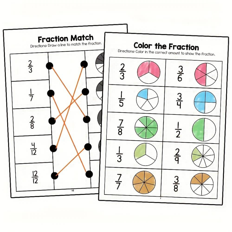 Simple And Enjoyable Fraction Learning - Math Workbooks For Worksheets_voghion.com