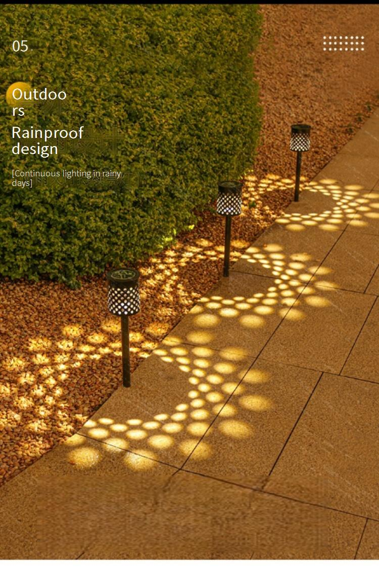 Solarbetriebene Rasenleuchten, wasserdichte Gartenleuchten für den Außenbereich für Wege, Höfe und Landschaftsdekoration mit LED-Beleuchtung (Weiß-/Warm-/Farboptionen)_voghion.com