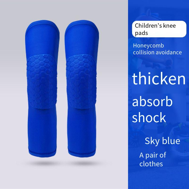 Kinderkniebeschermers en elleboogbeschermersset - Ademende zeshoekige beschermende kleding voor basketbal, voetbal en hardlopen - Antislip, schokabsorberend, lichtgewicht_voghion.com